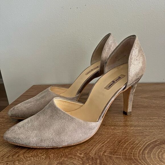Paul Green Suede Heels 5.5 Gray D’Orsay Pump, Pointed Toe, Made in Austria Y2K - Picture 5 of 8